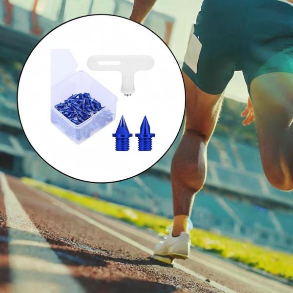 50xトラックシュークススパイク練習用トラックシューズ用の交換用スパイクスプリントブルー