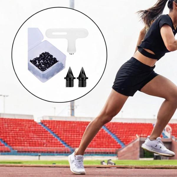 50xトラックシュークススパイクの交換用スパイク練習用スプリントブラックのトラックシューズ