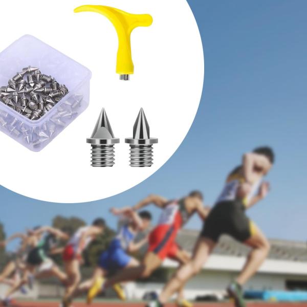 競技スポーツトレーニングシルバーのために、50pcsトラックシューススパイクポータブルポータブルポータブル