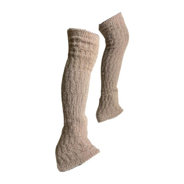 アイスフィギュアスケートレッグウォーマーは膝を柔らかく冬のためにトレーニングベージュを練習する