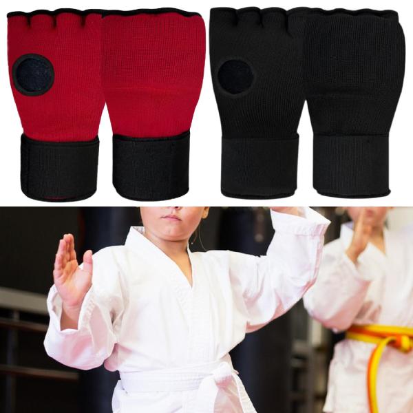 ボクシングインナーグローブギアジェルボクシングハンドラップトレーニング用テコンドーレッド