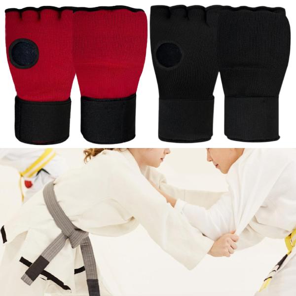 ボクシングインナーグローブギアジェルボクシングハンドラップトレーニング用テコンドーレッド