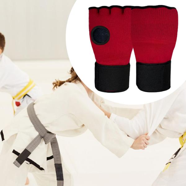 ボクシングインナーグローブギアジェルボクシングハンドラップトレーニング用テコンドーレッド