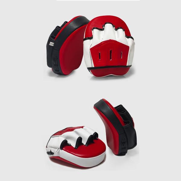 ボクシングパッド PU レザーフォーカスパッド人間工学に基づいたハンドターゲット三田フィットネス道場赤と白