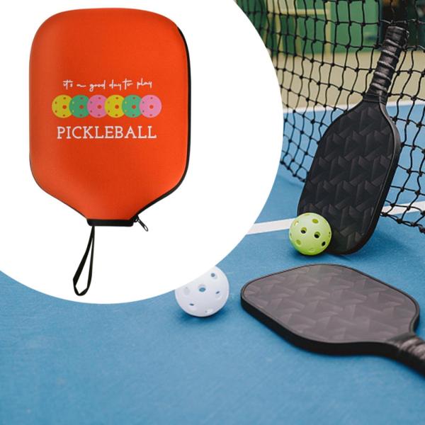ピックルボールパドルカバーネオプレンスリーブジッパー閉鎖ピクルボールヘッドカバーオレンジ