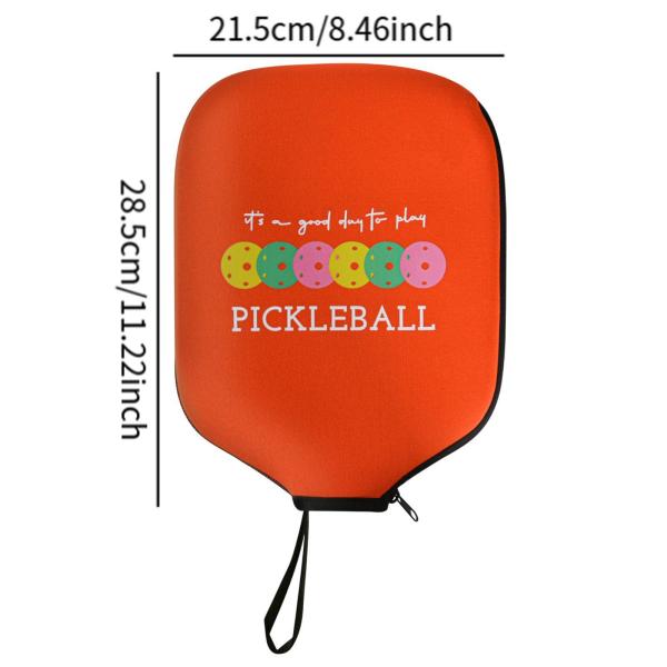 ピックルボールパドルカバーネオプレンスリーブジッパー閉鎖ピクルボールヘッドカバーオレンジ