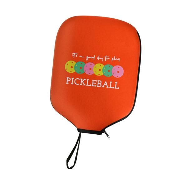 ピックルボールパドルカバーネオプレンスリーブジッパー閉鎖ピクルボールヘッドカバーオレンジ
