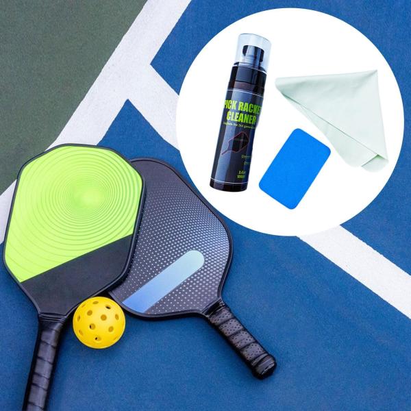 スポンジ付きピクルボールラケットクリーニングスプレー100 mlポータブルメンテナンスキットラウンドボトルセット
