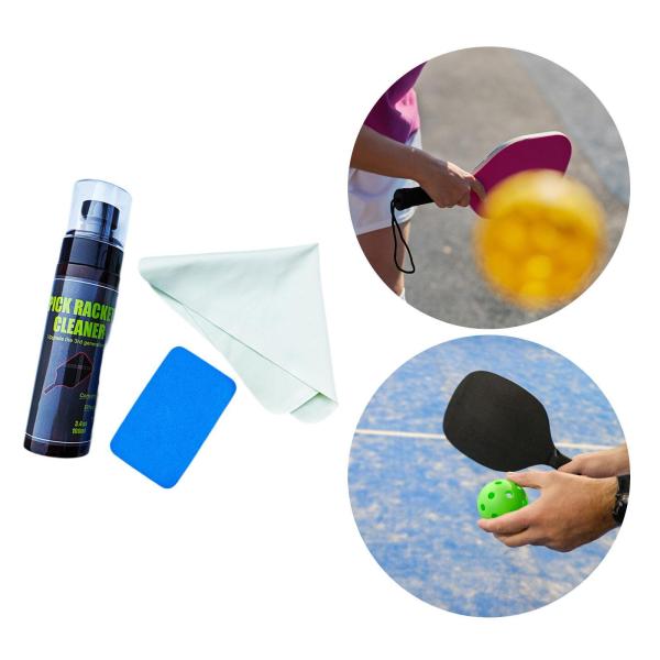 スポンジ付きピクルボールラケットクリーニングスプレー100 mlポータブルメンテナンスキットラウンドボトルセット