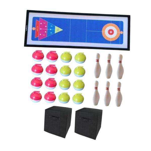 テーブルトップカーリングゲームボウリングゲームのセットアップの簡単なファミリーゲームテーブルシャッフルボード屋内アクティビティパーティー_1