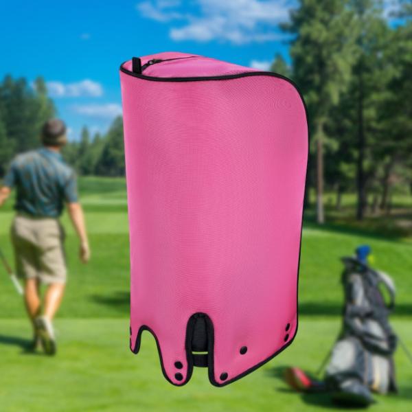 ゴルフバッグカバー 防塵 レインフードケープ 旅行 ゴルフコース ドライビングレンジ用 ピンク