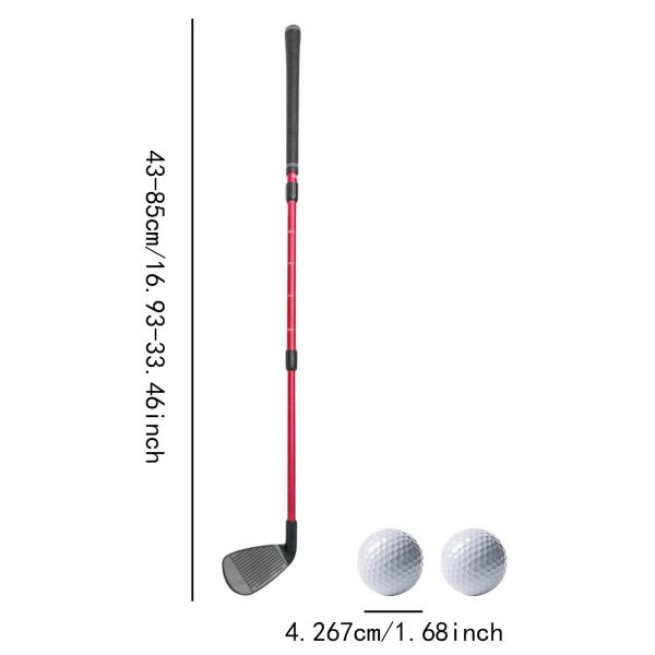  チッパー クラブ 伸縮式 スケール付き 屋外 ポータブル トレーニング  ウェッジ ブラック レッド