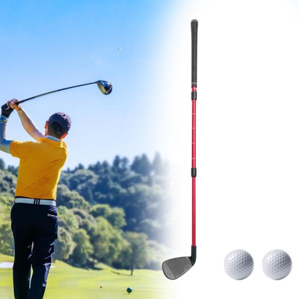  チッパー クラブ 伸縮式 スケール付き 屋外 ポータブル トレーニング  ウェッジ ブラック レッド