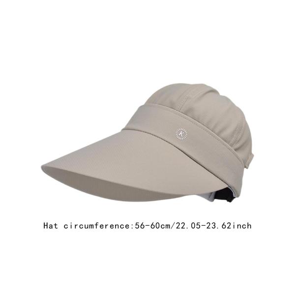 夏用サンハット 調節可能なファッション日焼け防止帽子 旅行 ビーチ用 カーキ