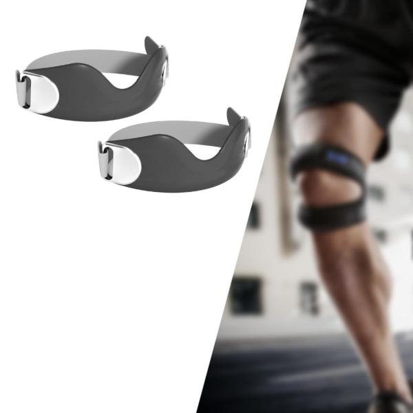 膝蓋骨膝ストラップ ポータブルサポートブレース ランニング フットボール トレーニング用 ブラック 2個