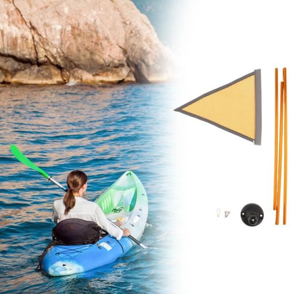 カヤックフラッグベースキット アルミニウム合金製 安定したベース付き ボート ディンギー ヨット用 オレンジフラッグ