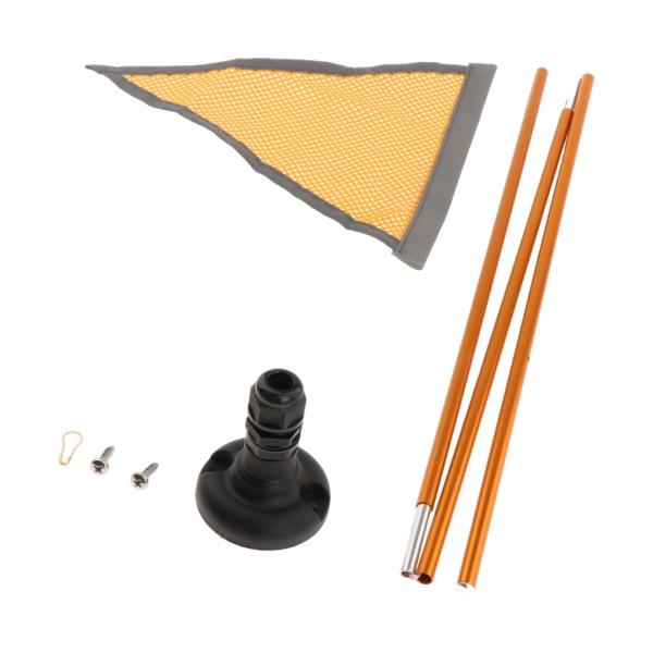 カヤックフラッグベースキット アルミニウム合金製 安定したベース付き ボート ディンギー ヨット用 オレンジフラッグ