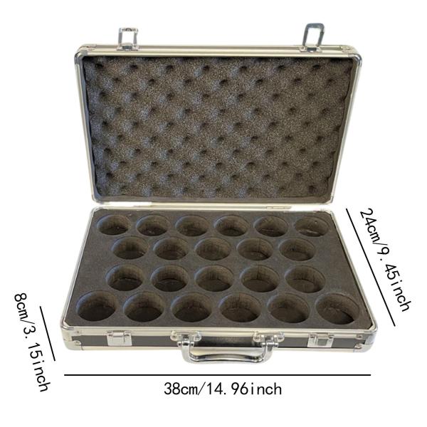 ビリヤードボールストレージボックスビリヤードプールボールキャリングケース、アクセサリー、キャリーハンドル付きポータブルコンテナ、22ボールを保持します