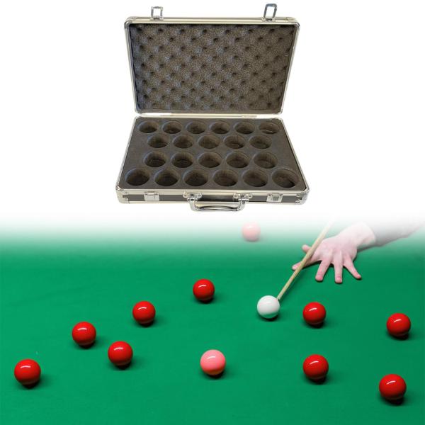 ビリヤードボールストレージボックスビリヤードプールボールキャリングケース、アクセサリー、キャリーハンドル付きポータブルコンテナ、22ボールを保持します