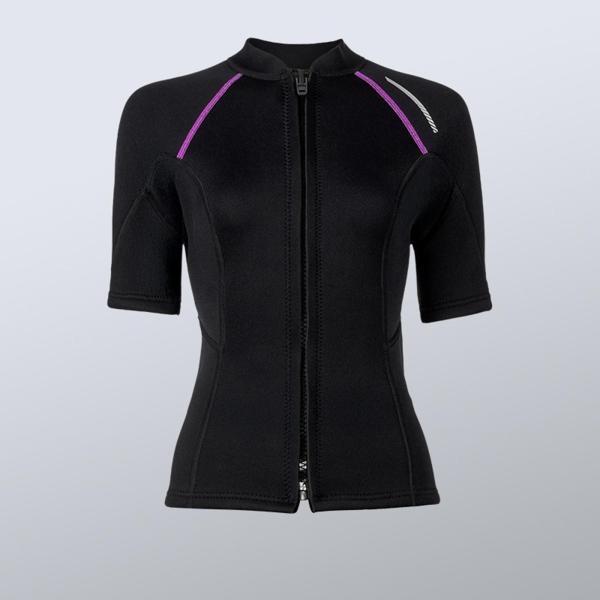 女性用ウェットスーツトップ 保温ジャケット 水着 ウォータースポーツ ダイビング 水泳 S