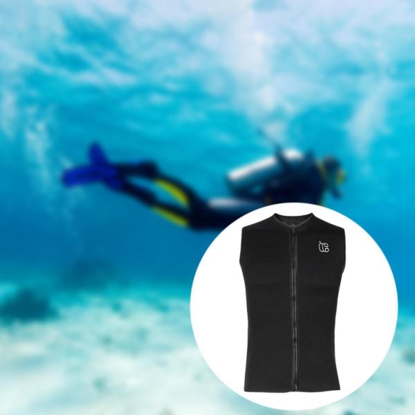男性用ウェットスーツトップ ダイビングベスト 冷水水泳 スキューバダイビング M