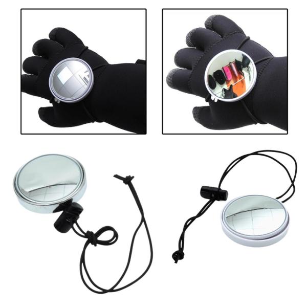 ダイビングバックミラー凸面ダイビングアクセサリーシュノーケリングアウトドアスポーツシルバー