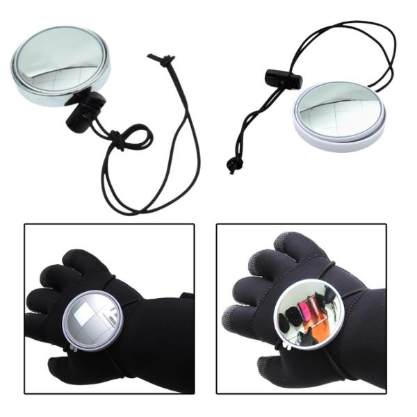 ダイビングバックミラー凸面ダイビングアクセサリーシュノーケリングアウトドアスポーツシルバー