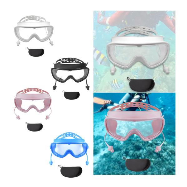 大人用水泳ゴーグル 漏れ防止 収納ケース付き 快適な水泳ゴーグル ホワイト