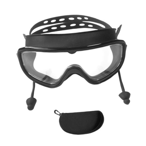 大人用水泳ゴーグル 漏れ防止 収納ケース付き 快適な水泳ゴーグル ブラック