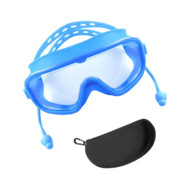 大人用水泳ゴーグル 漏れ防止 収納ケース付き 快適な水泳ゴーグル ブルー