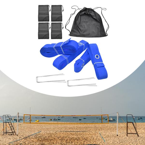 ビーチバレーコート境界線キット 多目的 52.5フィートと26.2フィートのライン ブルー