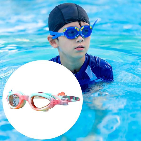 プールゴーグル 調節可能なノーズブリッジ 水泳用メガネ 男の子 女の子 子供用 3〜12歳 ピンク