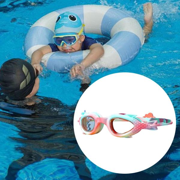 プールゴーグル 調節可能なノーズブリッジ 水泳用メガネ 男の子 女の子 子供用 3〜12歳 ピンク