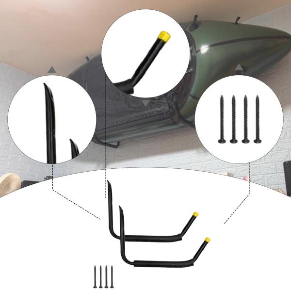 カヤック収納ラック ユーティリティオーガナイザー カヤックハンガー カヌー パドルボード用 ホーム イエロー