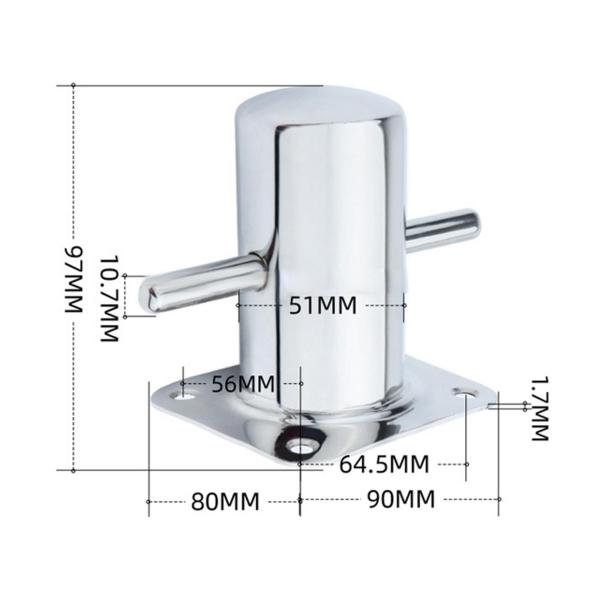 3.1x3.5インチ ドックボラード 係留ポスト マリンハードウェア 頑丈 多用途 研磨表面 ロープ固定クリート 316ステンレススチール