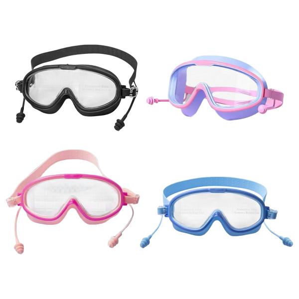 子供用スイミングゴーグル 防水 軽量 広視野 ポータブル ソフトアイウェア ピンク