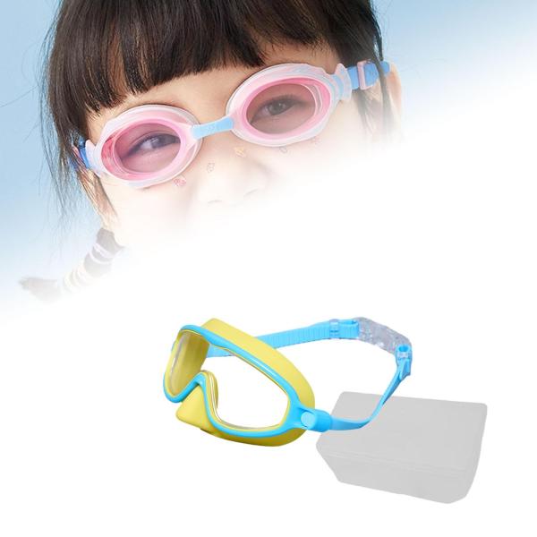 子供用水泳ゴーグル 快適でスタイリッシュな水泳用メガネ シュノーケリング ダイビング用 イエロー ブルー