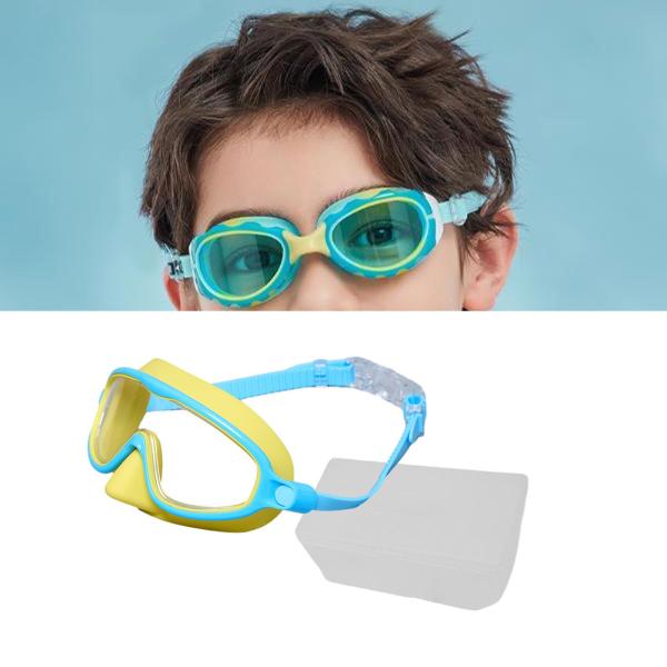 子供用水泳ゴーグル 快適でスタイリッシュな水泳用メガネ シュノーケリング ダイビング用 イエロー ブルー