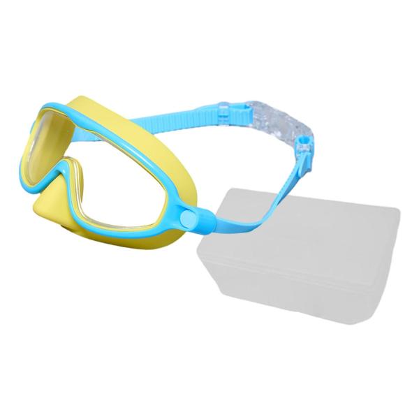 子供用水泳ゴーグル 快適でスタイリッシュな水泳用メガネ シュノーケリング ダイビング用 イエロー ブルー