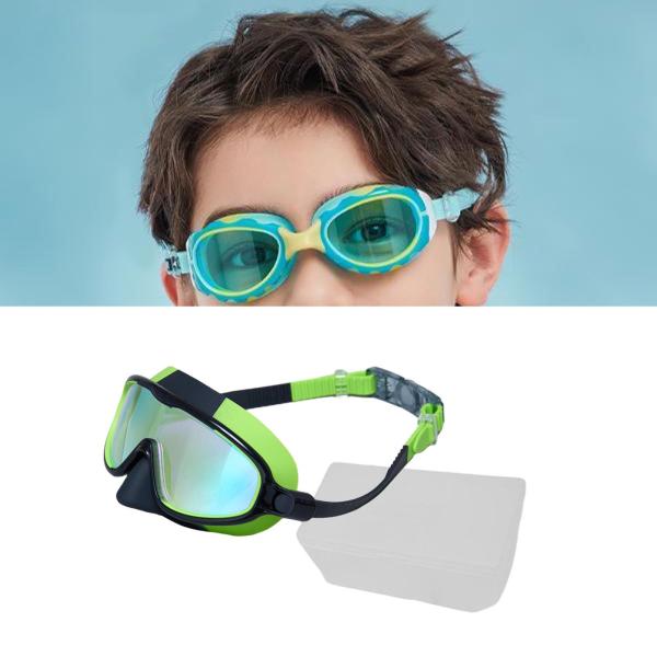 子供用水泳ゴーグル 快適でスタイリッシュな水泳用メガネ シュノーケリング ダイビング用 グリーン ブラック