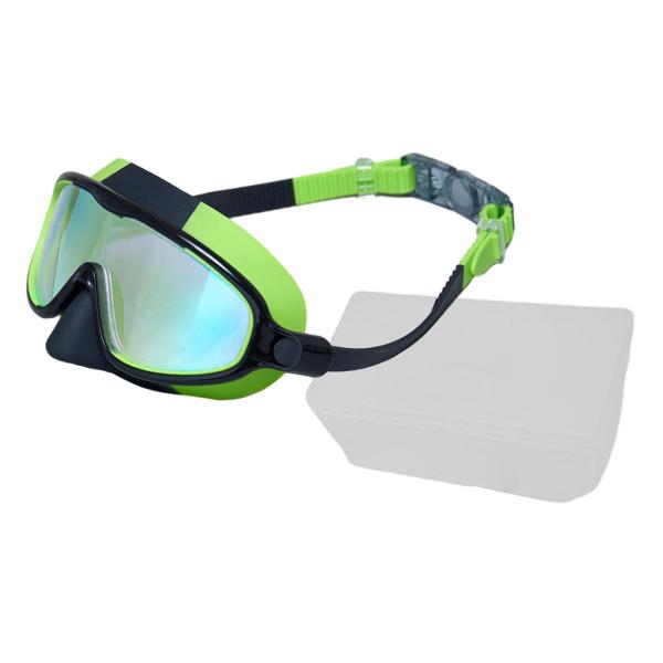 子供用水泳ゴーグル 快適でスタイリッシュな水泳用メガネ シュノーケリング ダイビング用 グリーン ブラック