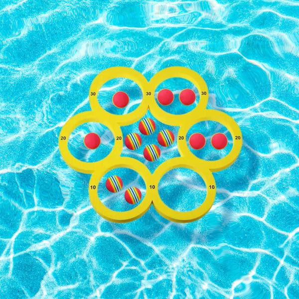 プール投げゲーム 軽量フォームフロートリング パーティー 夏の楽しいウォータースポーツ用 ボール12個