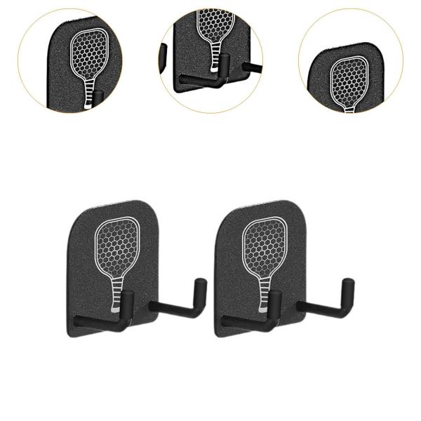 2 個 ピックルボールパドルラック ピックルボールラケットフッククリップアクセサリーディスプレイスタンド ジムバッグ用 寝室キャビネット ガレージ