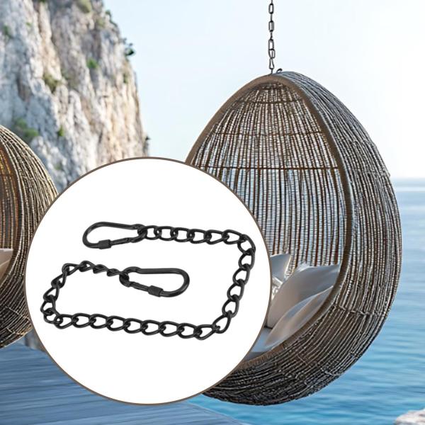 頑丈なチェーン 厚いステンレススチールチェーン ポーチツリースイングボクシングバッグ用 990mm ブラック