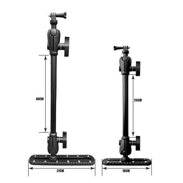 カヤックカメラマウント ポータブル 角度調整可能 軽量 スポーツカメラマウント 大型