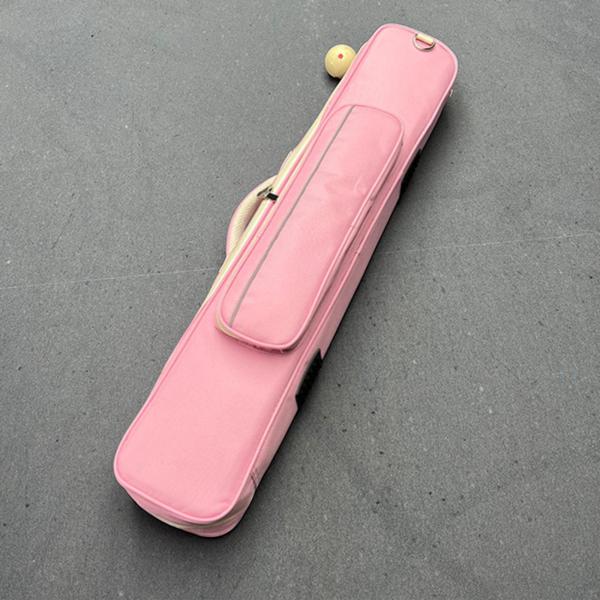 1/2インチ ビリヤードスティック用プールキューケース ハンドル付き 傷防止プロテクター ピンク