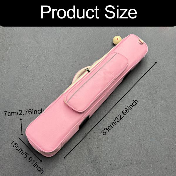 1/2インチ ビリヤードスティック用プールキューケース ハンドル付き 傷防止プロテクター ピンク