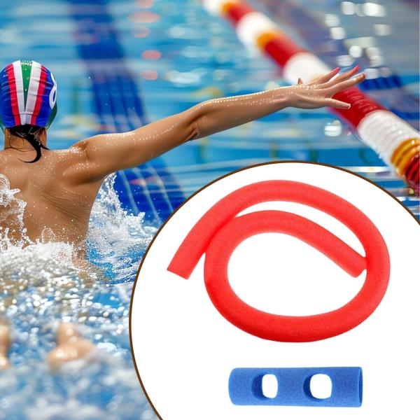 フローティングプールヌードル 水泳トレーニング補助具 スイミングプールアクセサリー プールフロート レッド