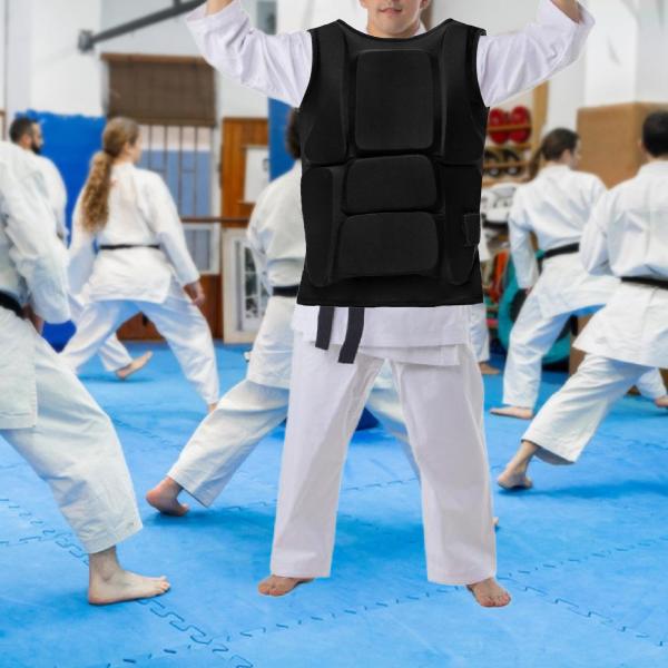 空手用胸ガード 腹部保護 肋骨ガード スパーリング グラップリング ボクシング用 M 43cmx52cm