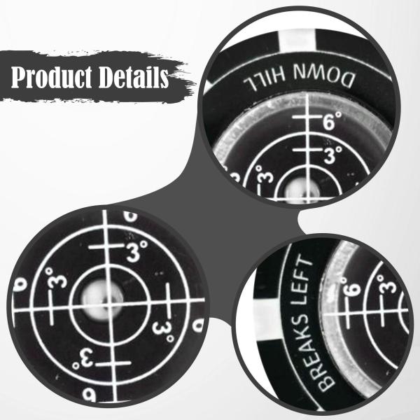  グリーンリーダー ボールマーカー ゴルファーギフト 男女兼用 ラウンドバブルレベル ブラック